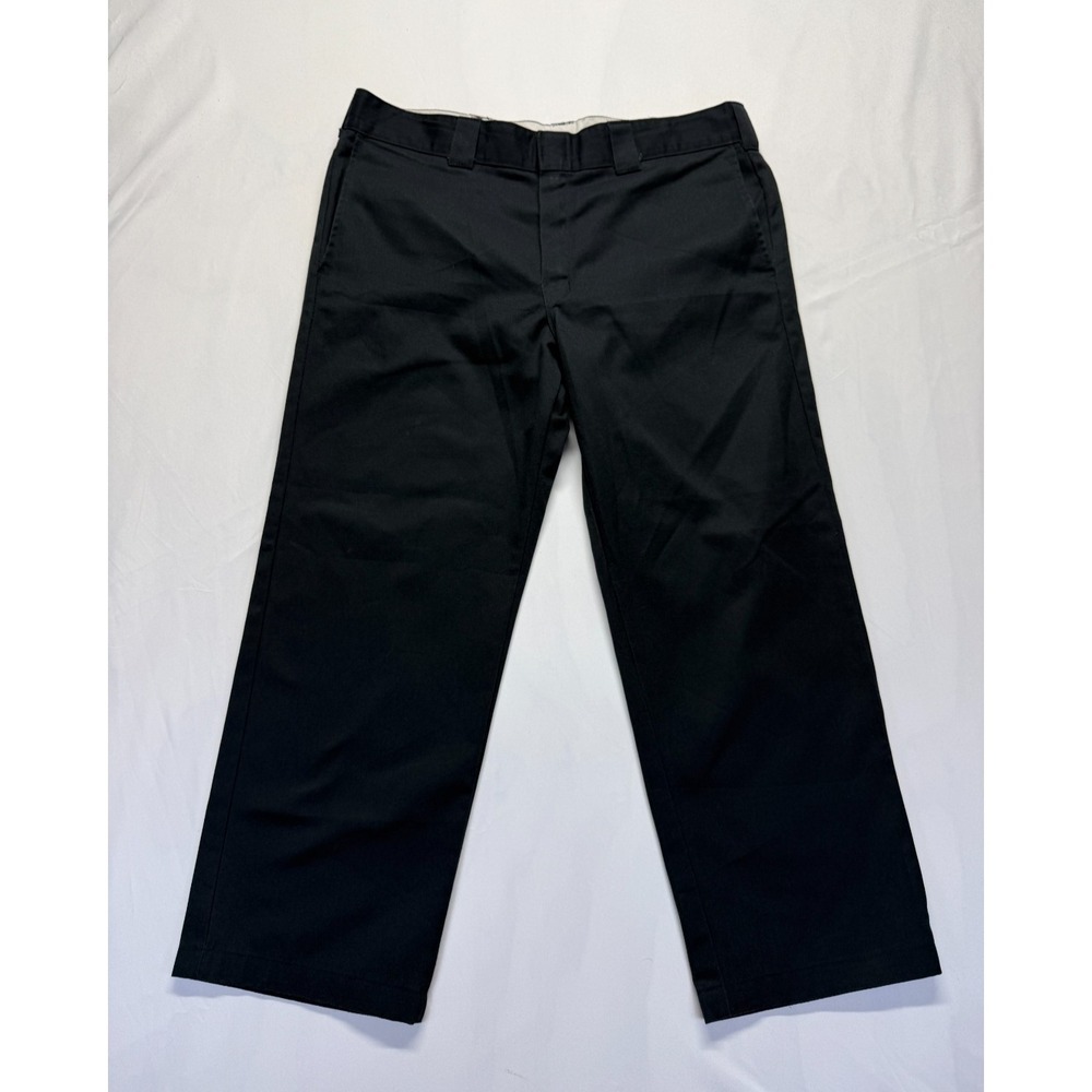 Dickies 873 Work Pants Mens 36x27* Black Slim Fit Straight Leg Wrinkle Resistant